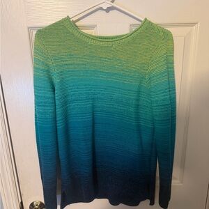 Chaps Ombre Green and Blue Sweater